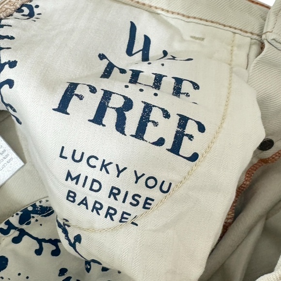 FREE PEOPLE WE THE FREE Mid Rise Lucky You denim Barrel Crop Jeans 26 - Picture 9 of 12